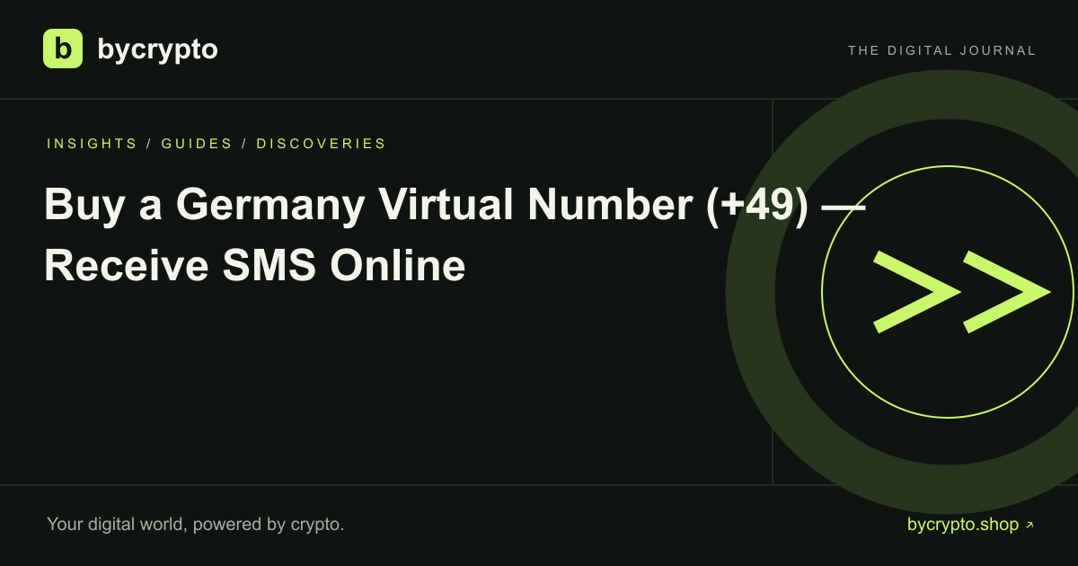 Buy a Germany Virtual Number (+49) — Receive SMS Online