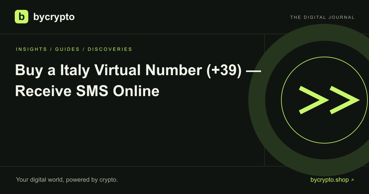 Buy a Italy Virtual Number (+39) — Receive SMS Online